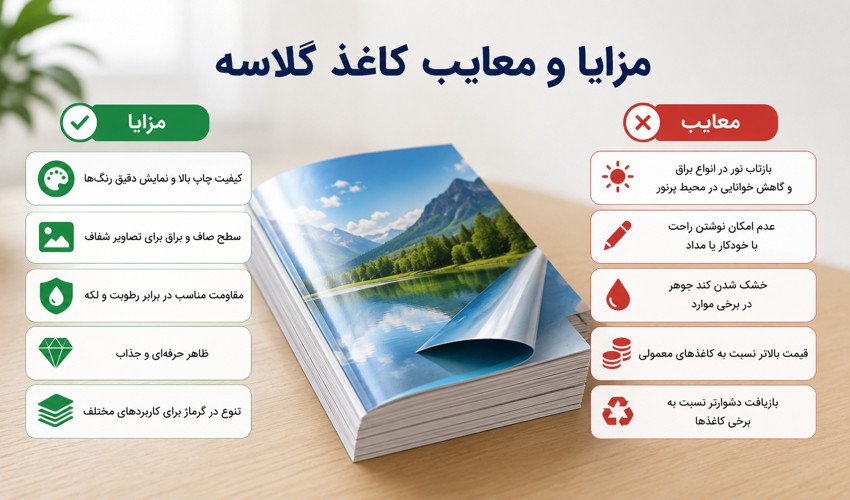 مزایا و معایب کاغذ گلاسه