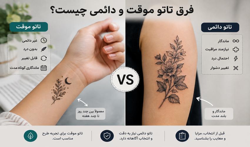 فرق تاتو موقت و دائمی چیست؟